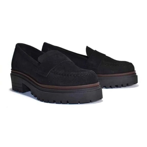 Cordani  Suede Scout Platform Loafers  In Black Size 38/ Like New - Picture 2 of 8